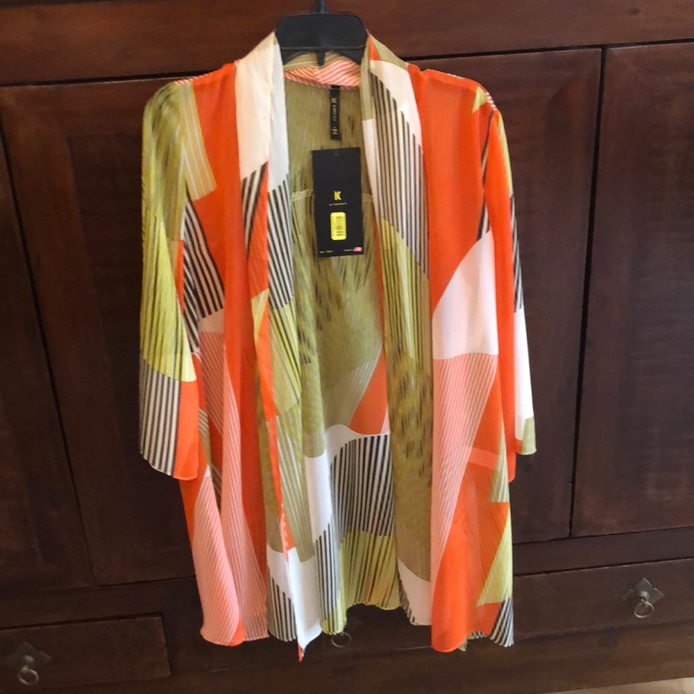 Multi-colored lightweight kimono wrap